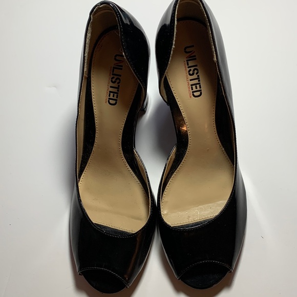 Peep Toe Unlisted by Kenneth Cole Black Peep Toe Heels - Picture 2 of 4